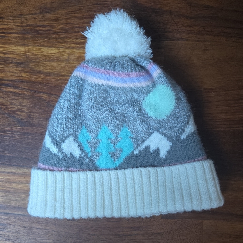 Cozy Gray and Cream Kids Beanie